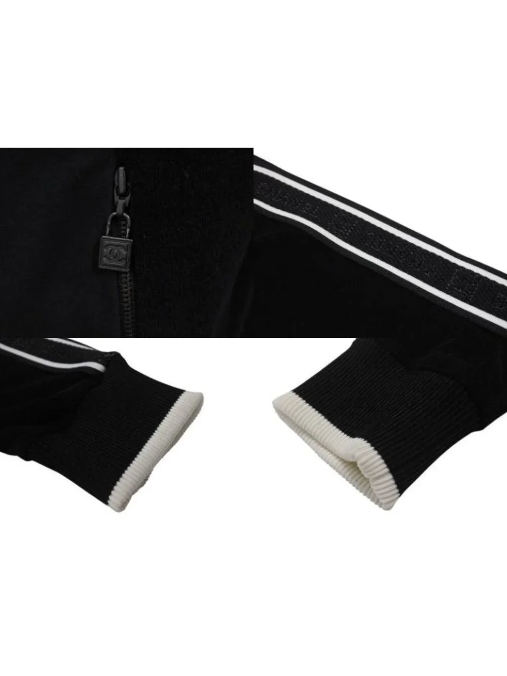 Chanel Sport Line Zip Up Hoodie CC Logo Pile Mesh 4 36